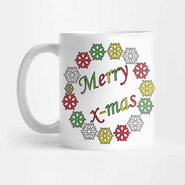 Merry X-mas Typography Design - Coloured 2 by art-by-shadab